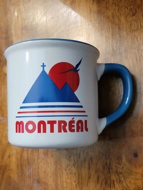 Oversized Canadian Montreal Travel Blue & Red Souvenir Mug